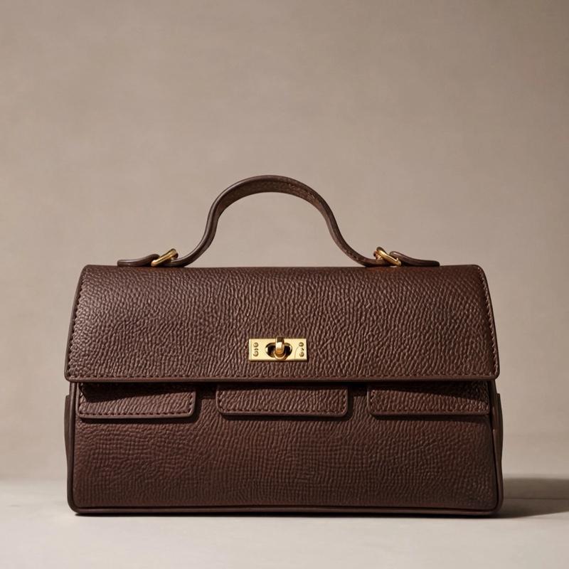 Sac Veronica en cuir de vachette, coloris chocolat — orme.