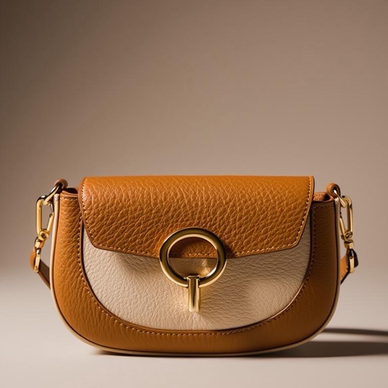 Petit sac Erica en cuir de vachette, coloris crème et cognac — orme.