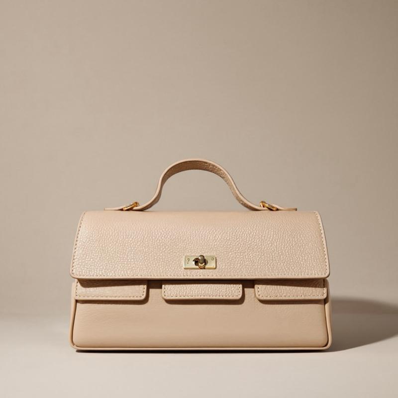 Sac Veronica en cuir de vachette, coloris taupe — orme.