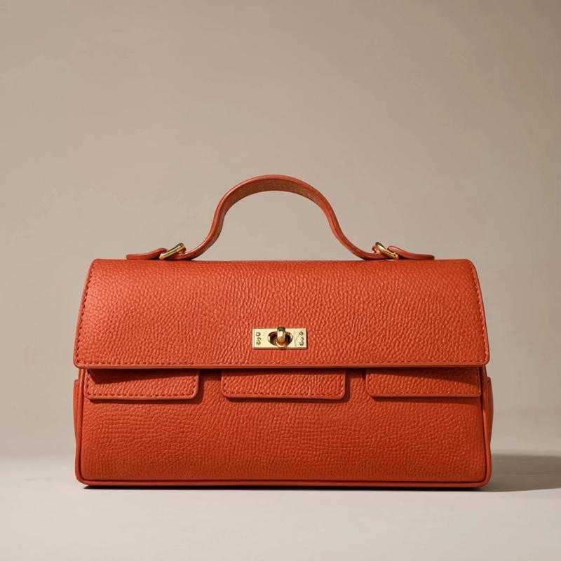 Sac Veronica en cuir de vachette, coloris orange foncé — orme.