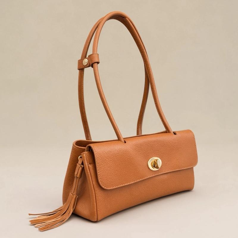 Sac à main Lucrezia en cuir de vachette — orme.