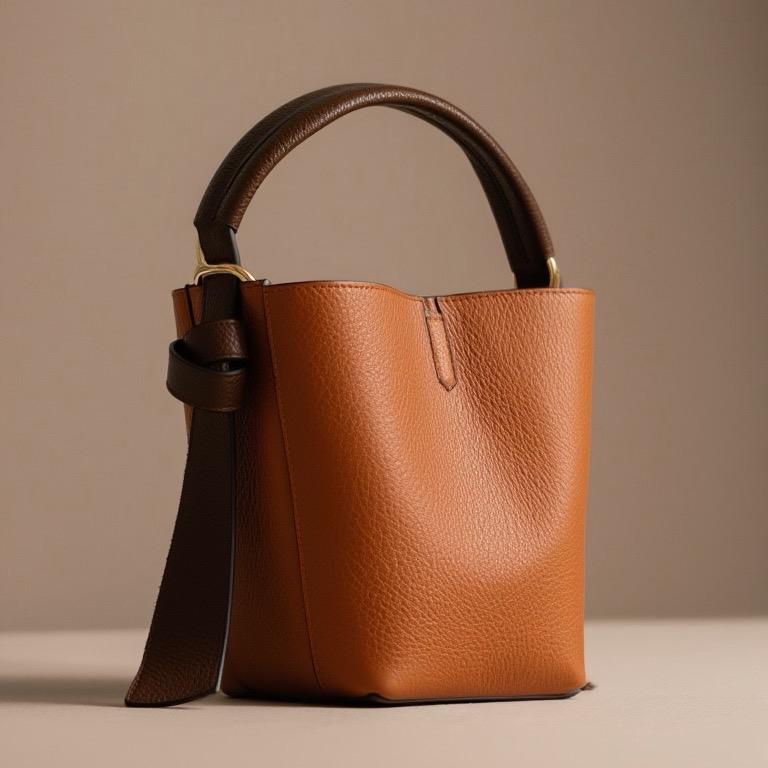 Sac Ornella en cuir de vachette, coloris cognac et chocolat — orme.