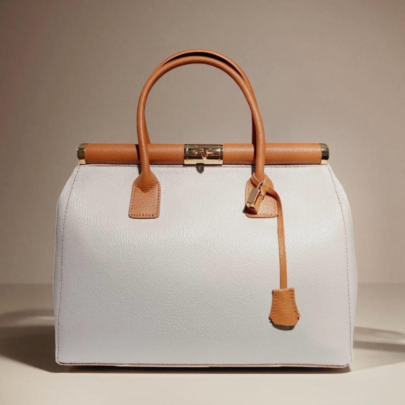 Sac Barbara en cuir de vachette, coloris crème et cognac — orme.