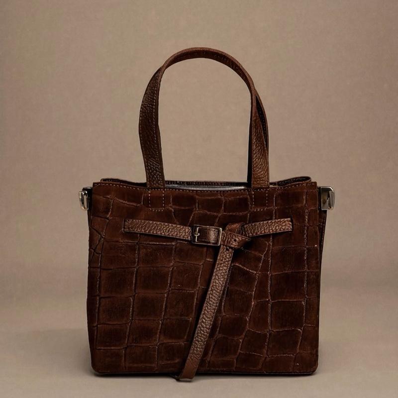 Sac Beatrice en cuir de vachette, coloris marron — orme.